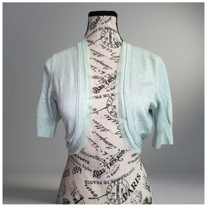 White House Black Market Shimmer Knit Cropped Cardigan - Women's Medium